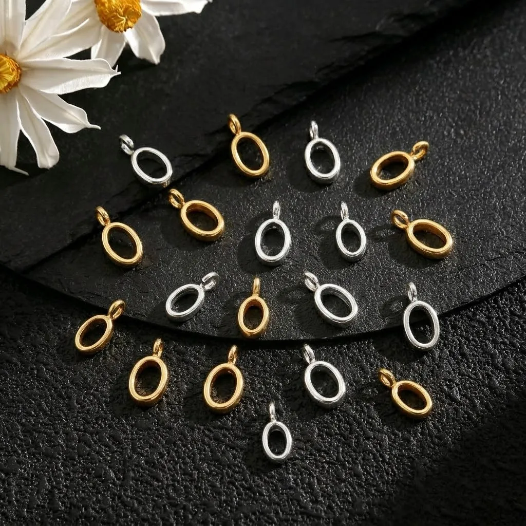 10 Stück 18K vergoldete ovale Verbinder-Anhänger für DIY-Ohrringe, Halsketten, Armbänder, Schmuckherstellung, Zubehör – Detail 4