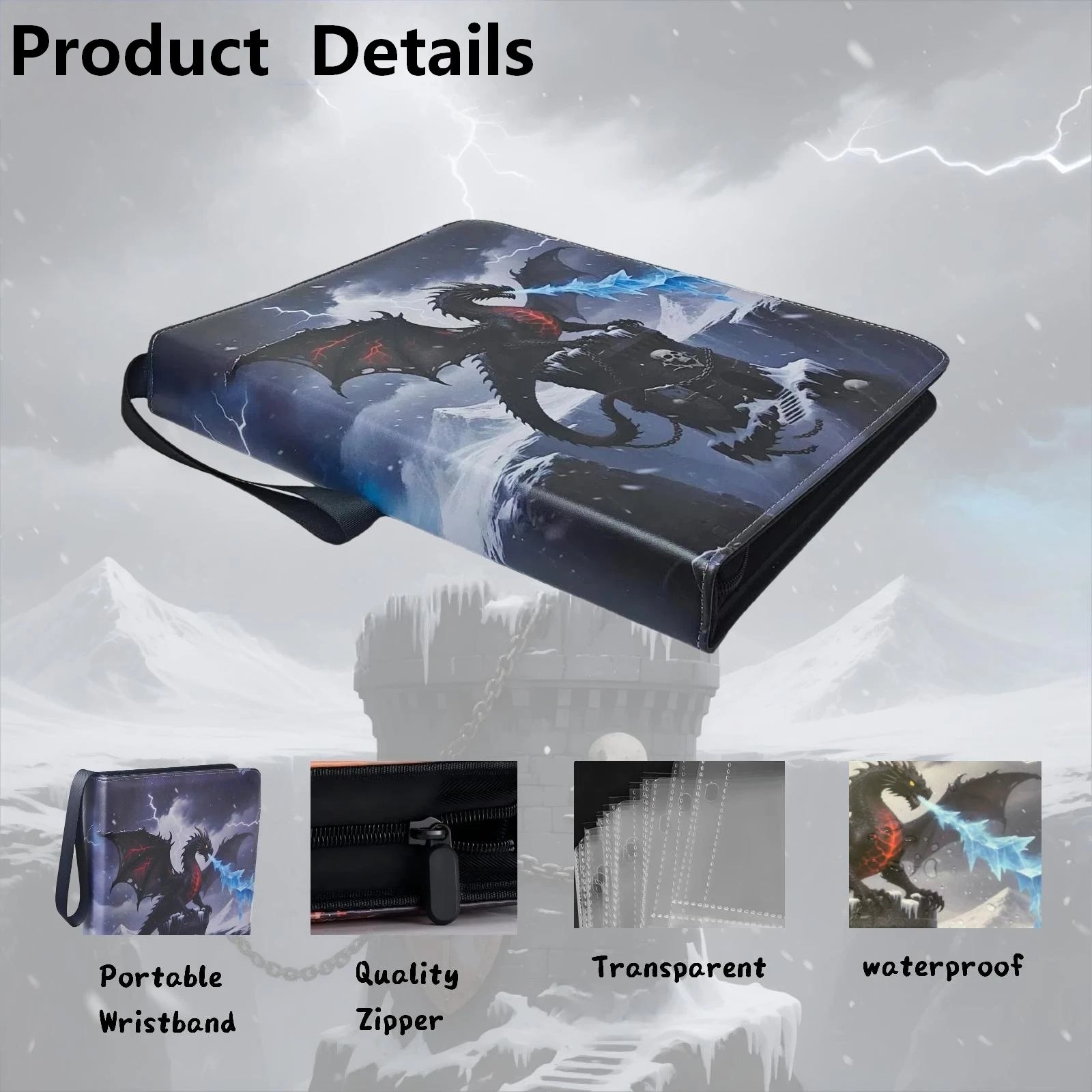 حافظة بطاقات التداول الفاخرة، 9 جيوب مع 50 صفحة قابلة للفصل على الوجهين، يمكن أن تحمل 900 بطاقة، ألبوم جمع بطاقات الألعاب، كتاب تخزين المجموعة للفتيات والفتيان، كتاب تجميع البطاقات، مناسبة لبرج الجليد، هدية عيد الميلاد