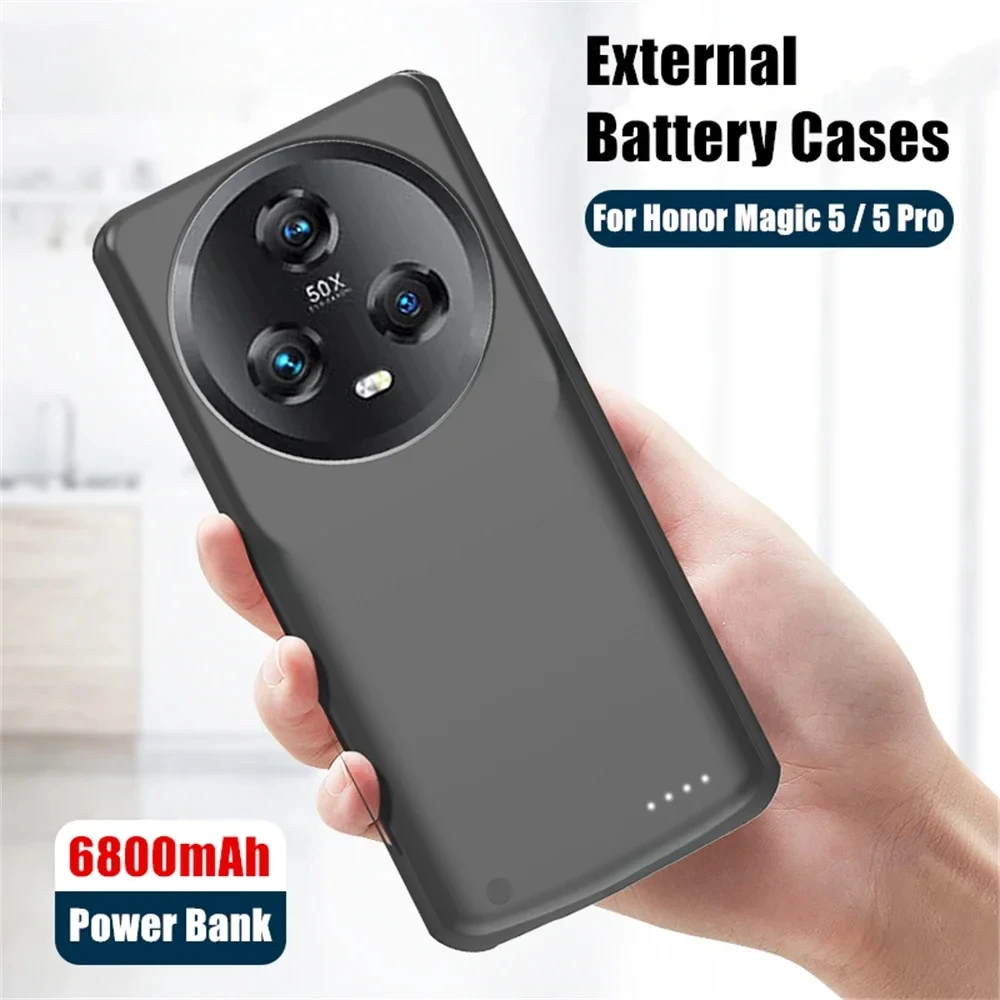 

6800mAh Battery Charger Case for HONOR Magic 5 Pro Power Cases Portable Power Bank External Battery Charging Cover Powerbank