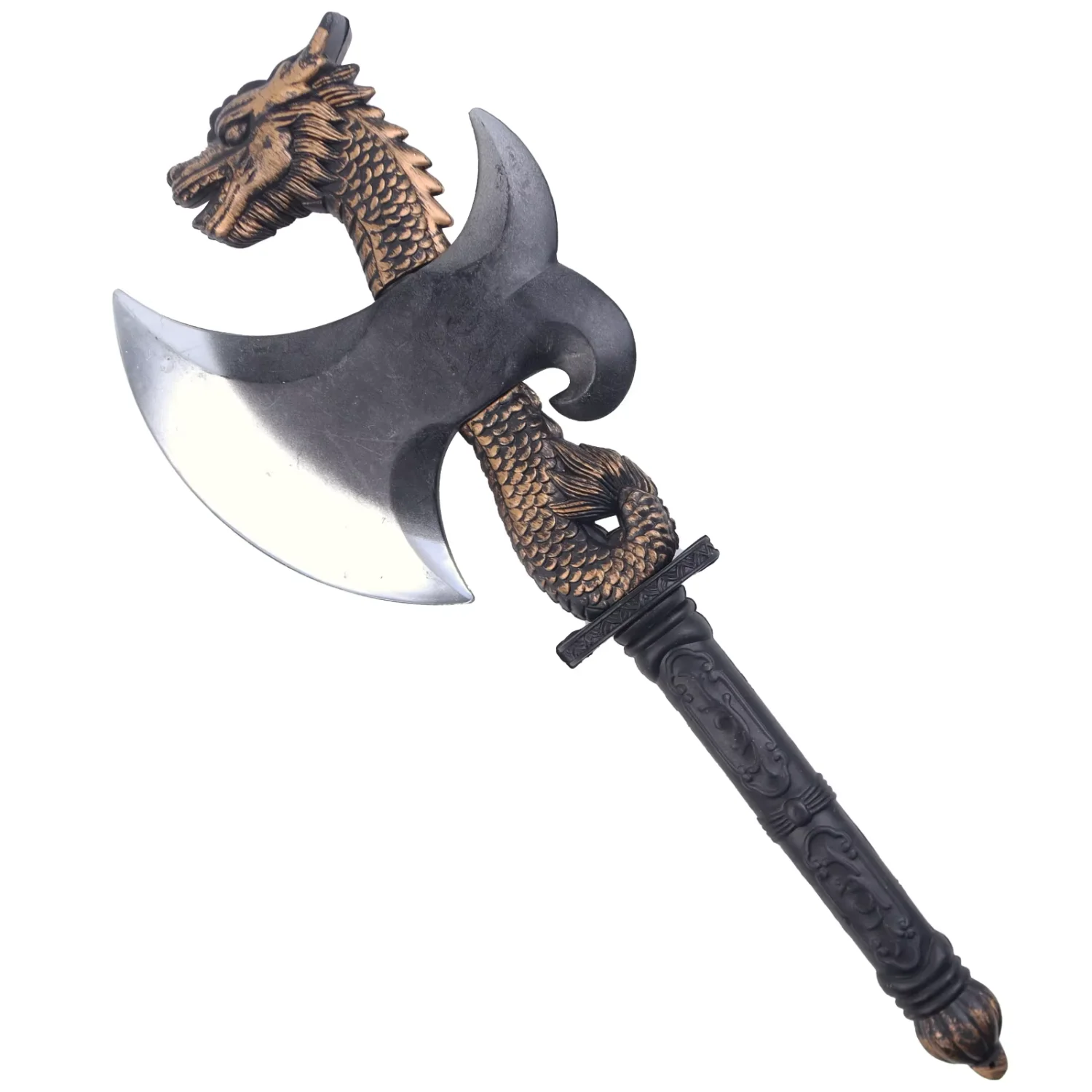 42*16cm diseño Halloween dragón escudo hachas Cosplay armas de fiesta Medieval Tomahawk realista Halloween hacha de mano
