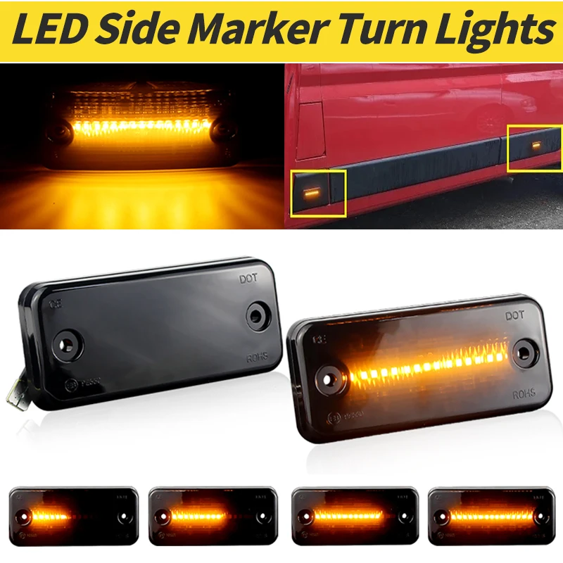 

2x For Fiat Ducato For Citroen Relay For Peugeot Boxer For Renault Trucks For Volvo FE II LED Side Marker Light Turn Signal Lamp
