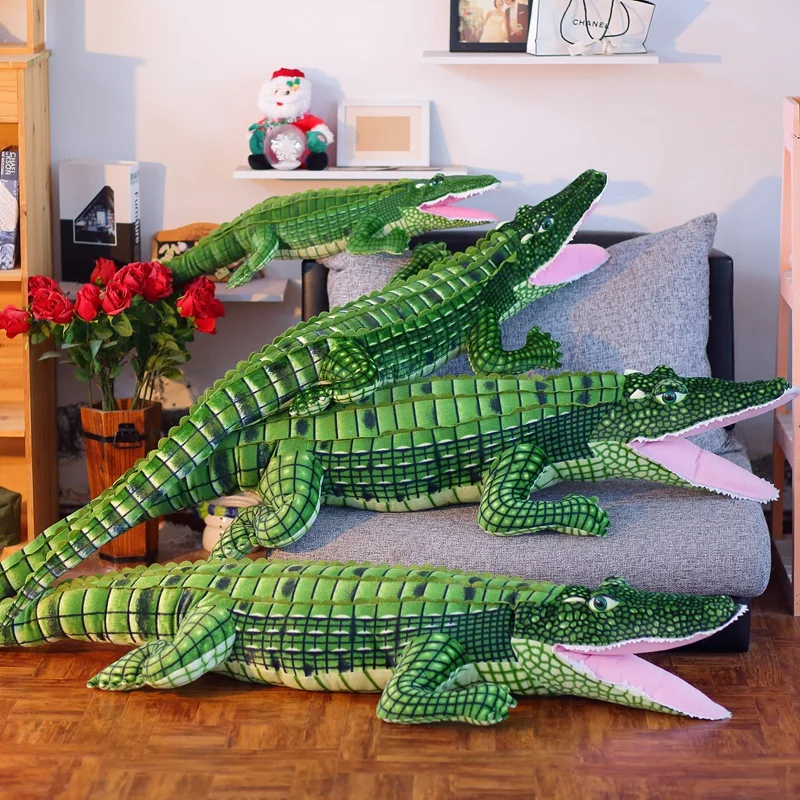

ReaListic Crocodile Plush Toy Simulated Stuffed Animal Pillow Doll Green Giant Alligator Sofa Cushion Birthday Surprise Gift