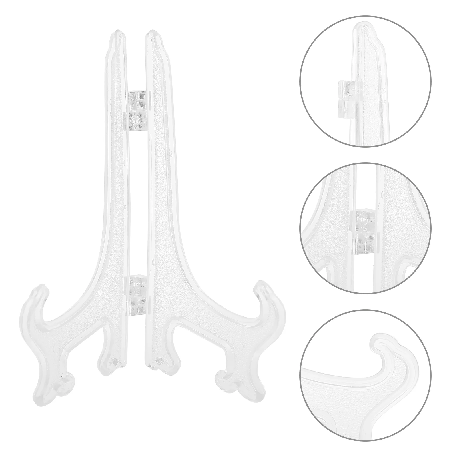 12 Pcs Transparent Hanging Rack Tea Cake Plastic Display Stand Acrylic Fold Easels Plate Holders Dish