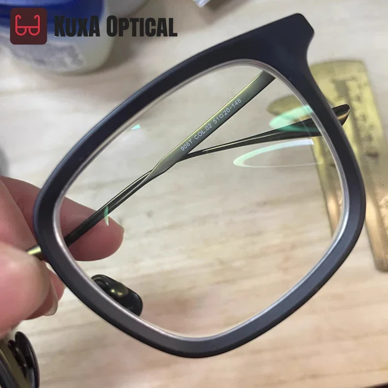 KUXA جديد الرجال النظارات البصرية الرجعية مع وصفة طبية قصر النظر العدسات التقدمية مقاومة للخدش النظارات وصفة مخصصة