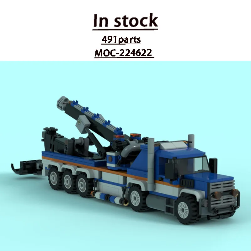 

MOC-224622 Новая модель грузового прицепа-крана для города, конструктор из 491 детали, подарок для мальчиков на день рождения и Рождество