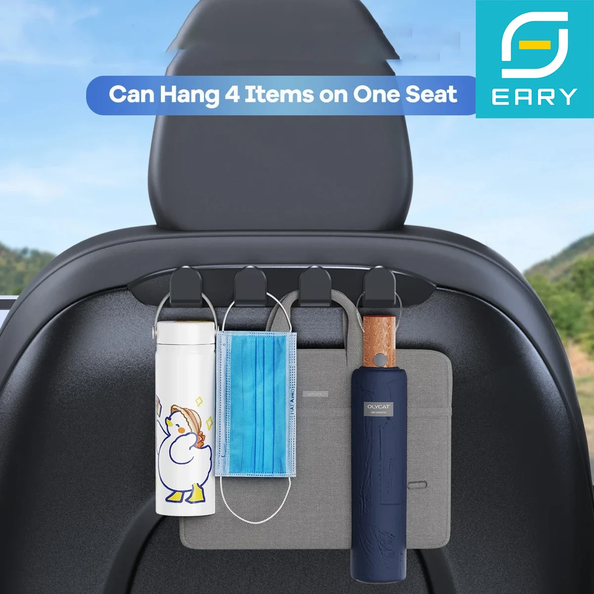 

Eary Car Seat Hooks for Tesla Model Y Model 3 Accessories 2026 2025 2024 2023 2022 Hanger for Car for Purse Grocery Bags Handbag