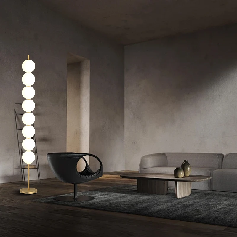 

Home Upgrading Multiple Balls Floor Lamp Solid Brass Standing Light for Living Room Bedside Decoration Standard Lamps Simple