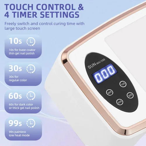 Imagen 2 del producto Nueva lámpara LED UV de 90LED para manicura de uñas, lámparas profesionales de secado de esmalte de Gel de 380W con almohada de mano, secador de uñas de alta potencia