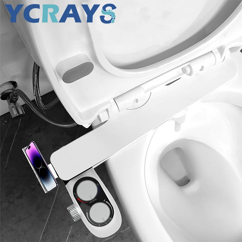 

YCRAYS Filter Bidet Toilet Seat Attachment Hot Cold Mixer Lady Clean Non-Electric Dual Nozzles Wash Bathroom Accessories Sprayer