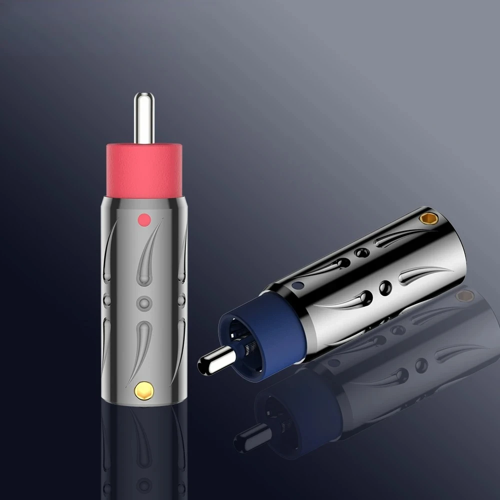 VR105G VR105S RCA Plug Pure Copper Gold Silver Plated Connector Non-magnetic Hifi Audio Video AMP TV AV DVD Signal Cable