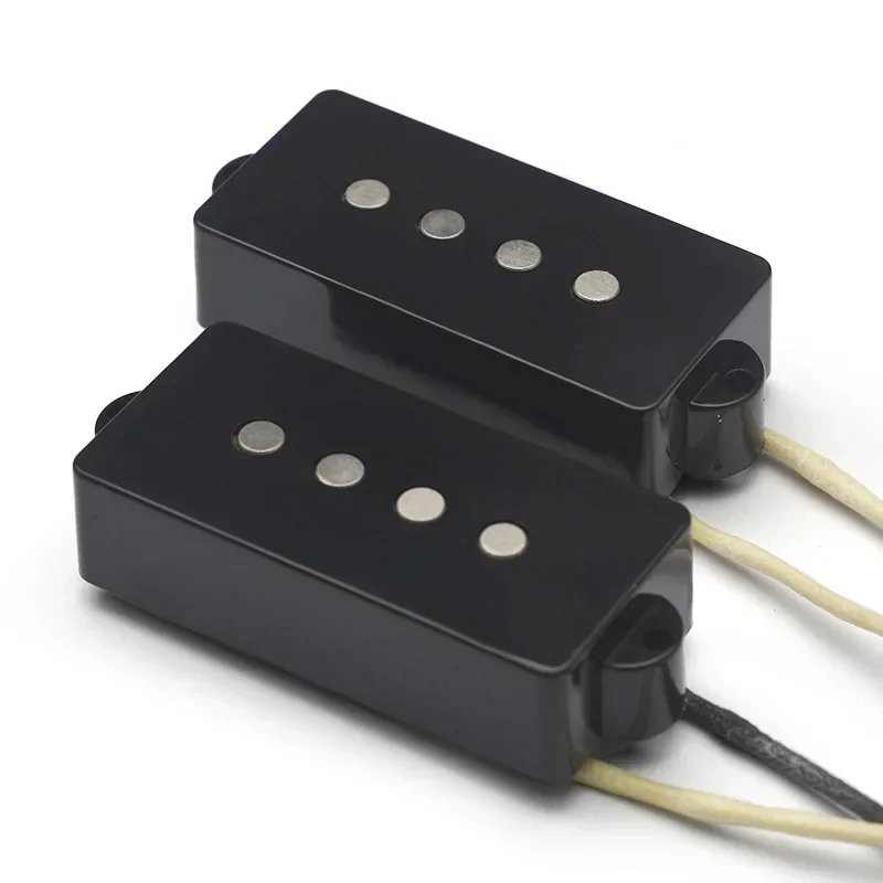 Alnico 5 Pickup 4 String Bass Pickup High Output-11.5K for P Bass With Grey Fiber Bobbin and Brown Enamelled Wire Black/White