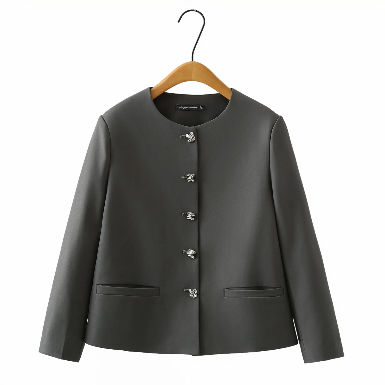 

XXXXL Fashion Plus Size Women's Blazer New Autumn Style Stylish And Versatile Chic Style O-Neck Suit Jacket 2513