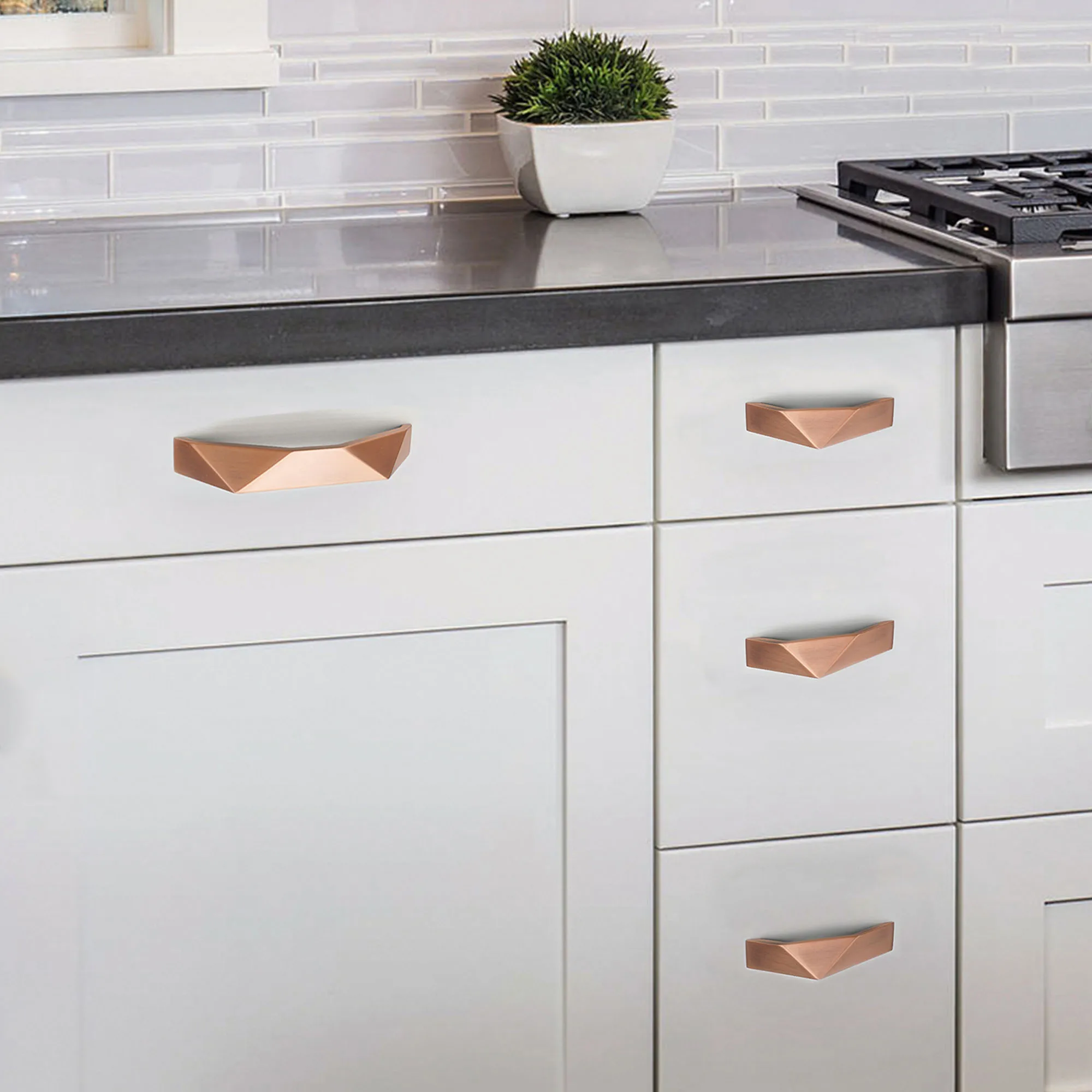 Brushed Copper Furniture Handles and Knobs Bedroom Wardrobe Pulls Closet Door Knobs Kitchen Cabinet Handle Hardware 128mm Hole