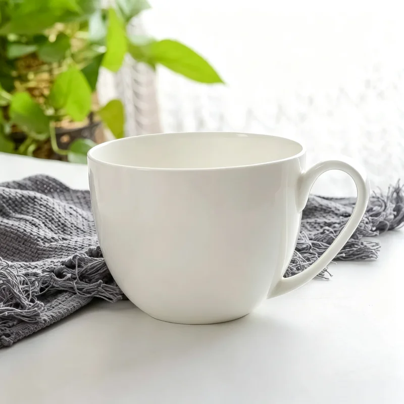 Morning Tea Coffee - 700ml, copo branco liso da manhã