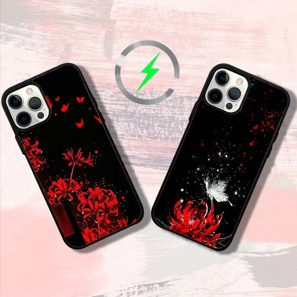 

Beautiful spider lily Phone Case For iPhone 16,15,14,13,12,11,Pro,Max,Plus,Mini,SE4,E Magnetic Magsafe Wireless Charging
