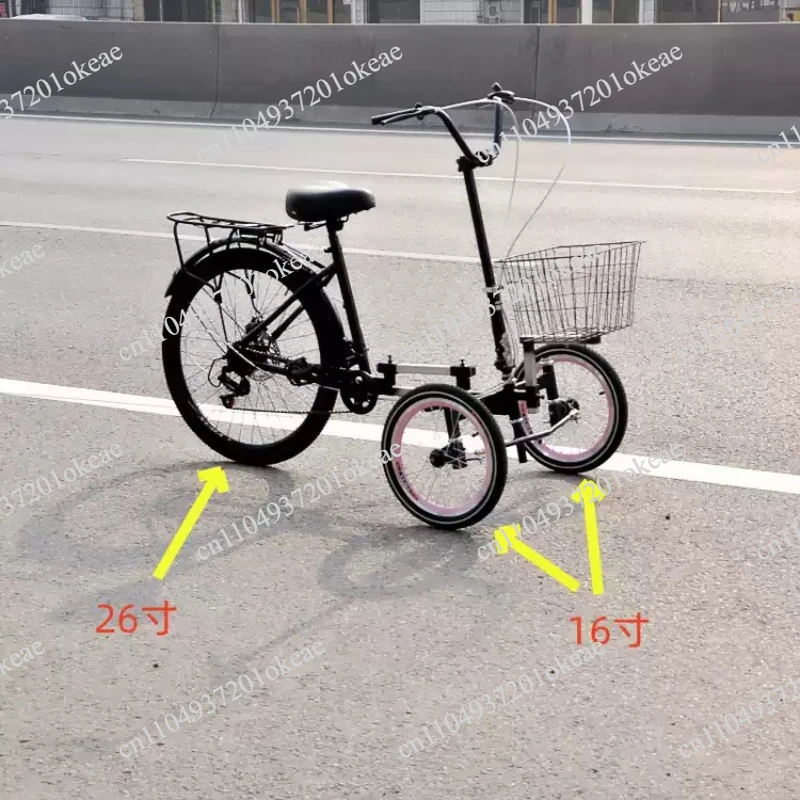 Three-wheeled bicycles to three-wheeled commuting, picking up and dropping off , shopping for food, middle-aged