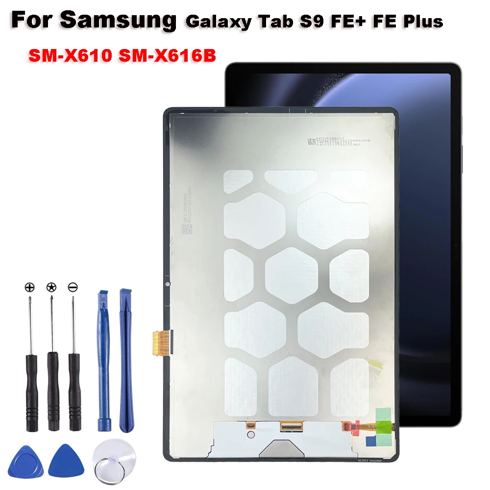 para samsung galaxy tab s9 fe mais fe plus sm x610 sm x616 sm x616b x610 x616 x616b display lcd tela de toque digitador assembleia vidro 01