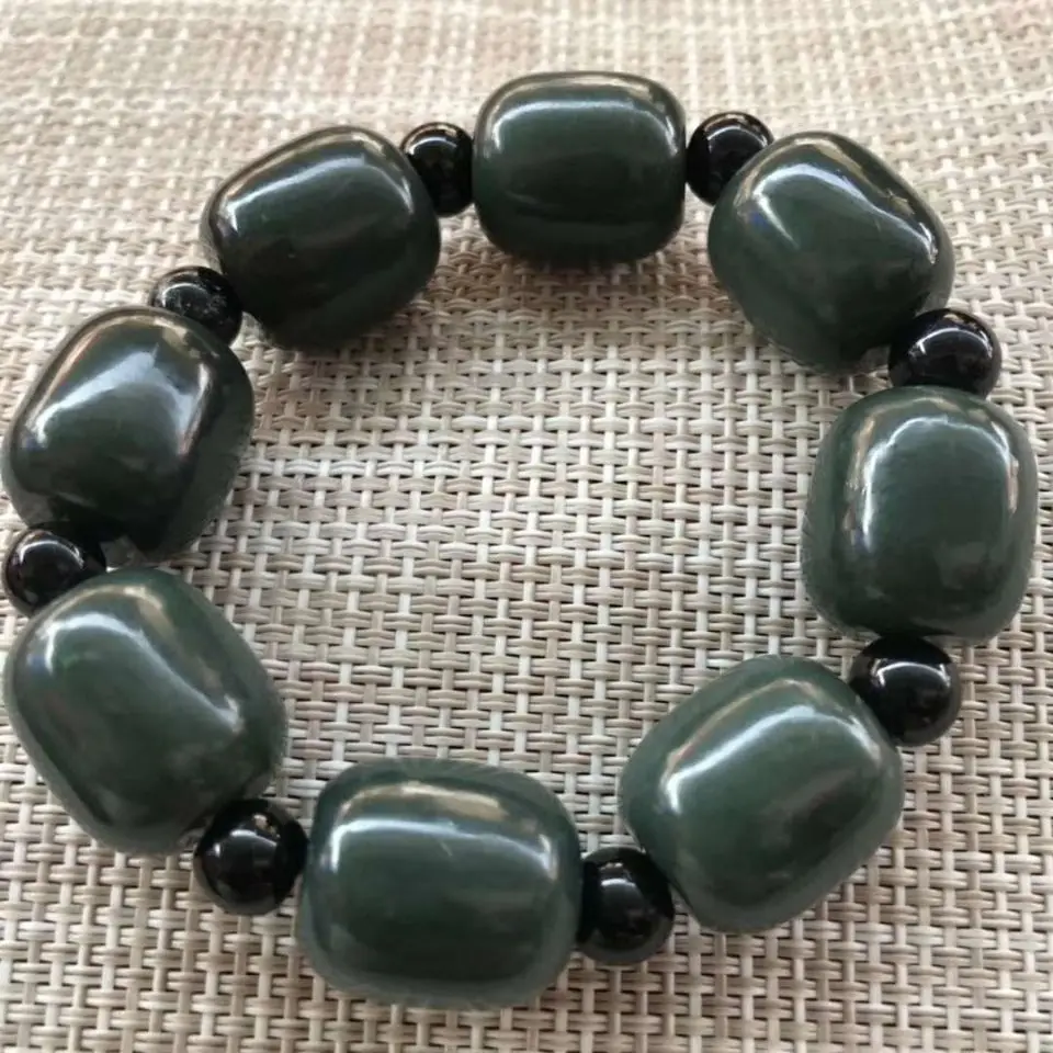 

Natural hetian jade handcarved beads bracelets beads for couples woman men beads bracelet with jade bracelet