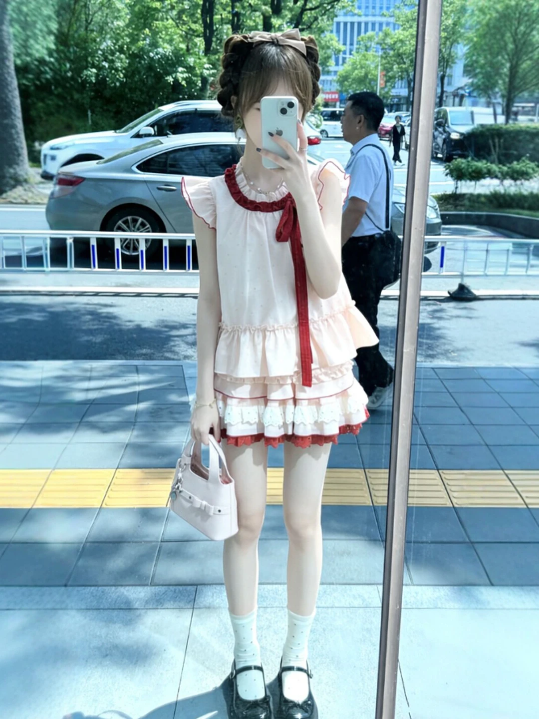 

Unique Stylish Small Fly Sleeve Top Half Skirt Two Piece Set Summer 2026 Comfortable Cotton High Waist round Neck Shirt