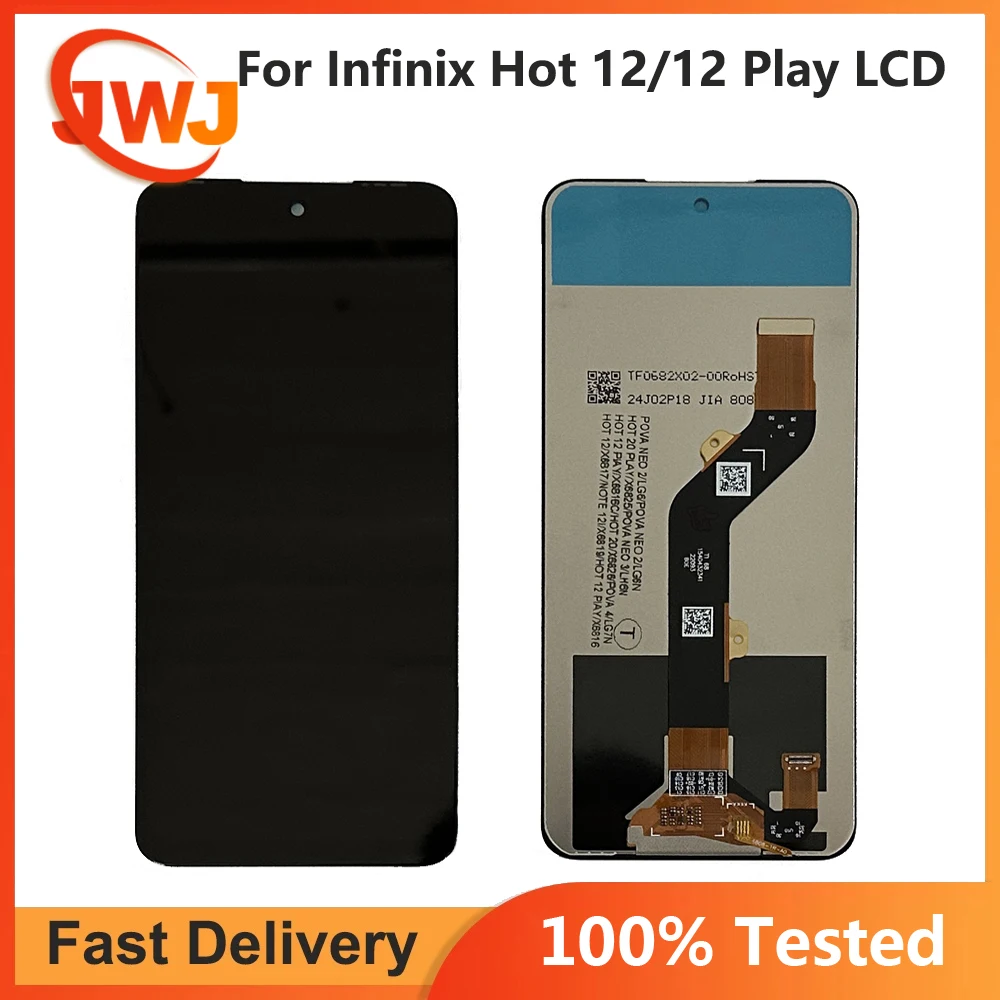 

6.82 inch For Infinix Hot 12 Hot 12 Play X6816 X6817 LCD Display Touch Screen Digitizer Panel Assembly Replacement LCD Display