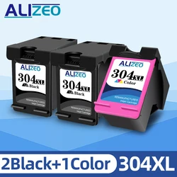 Alizeo 304 Inktcartridge Gereviseerd Voor Hp304 Pk 304xl Deskjet Afgunst Officejet 2600 2630 3723 3724 3730 3732 3752 3755 3758