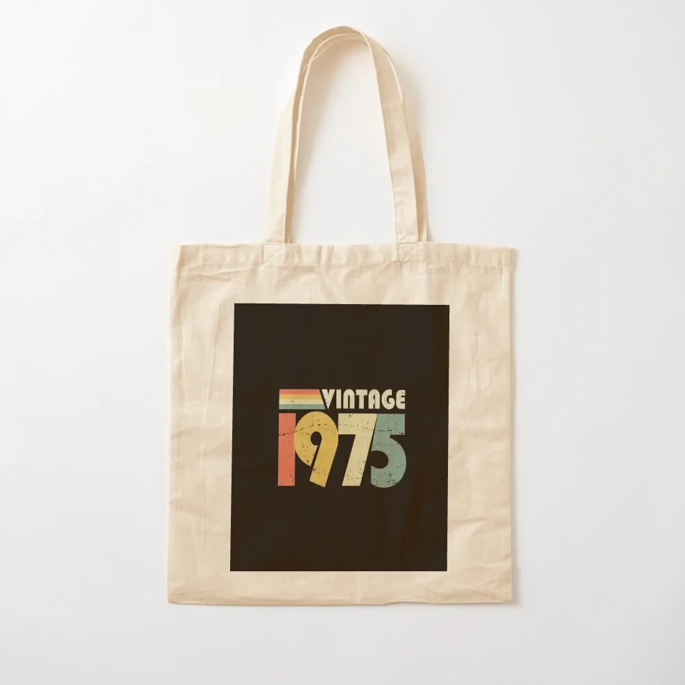 Vintage 1975, 50th Birthday Gift Distressed Design Tote Bag shopper bags Lady bag Big bag