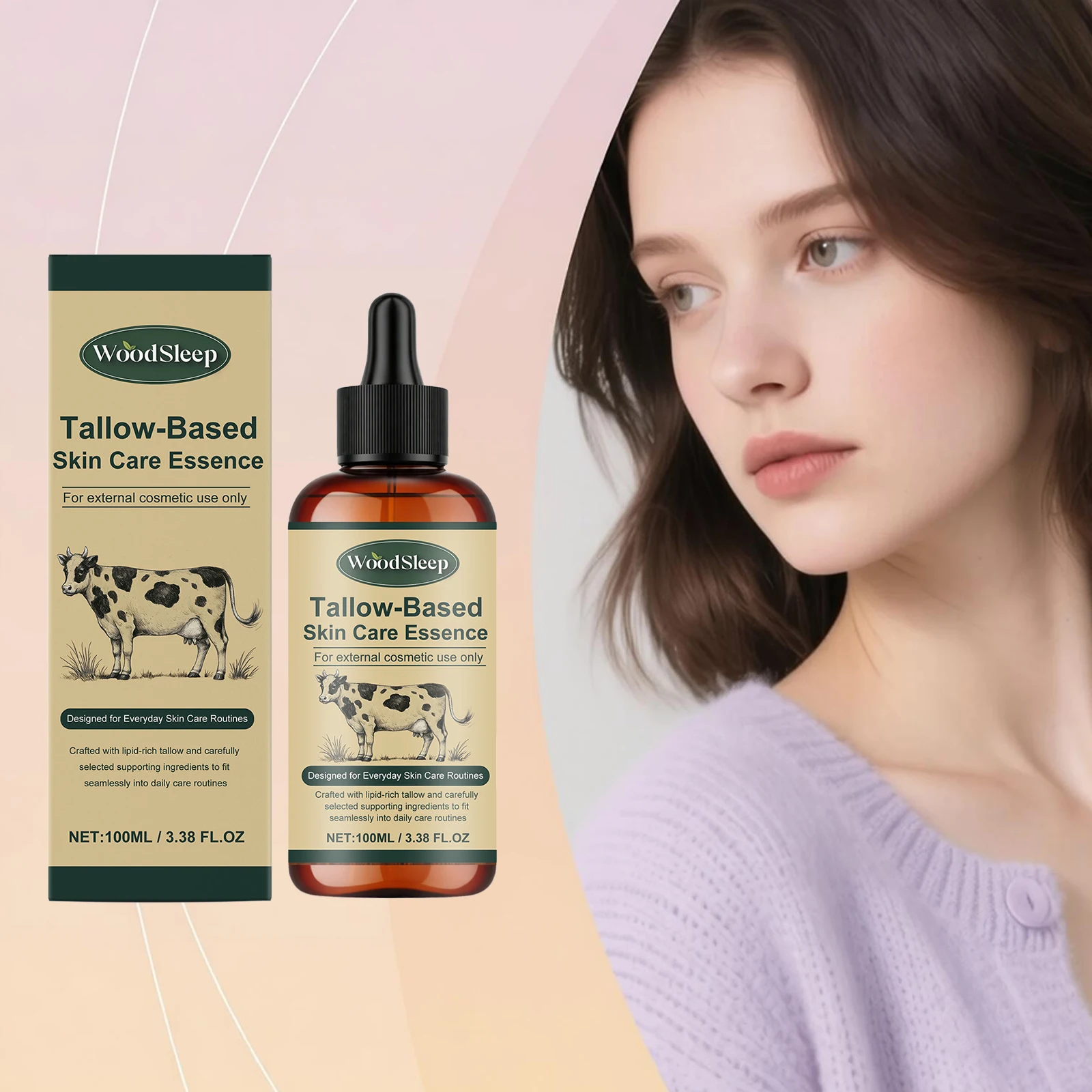 Beef Tallow Serum Anti-Aging Tighten Loose Skin Reduce Fine Lines Gentle Soft Smoothing Deep Hydration Wrinkle Removal Essence