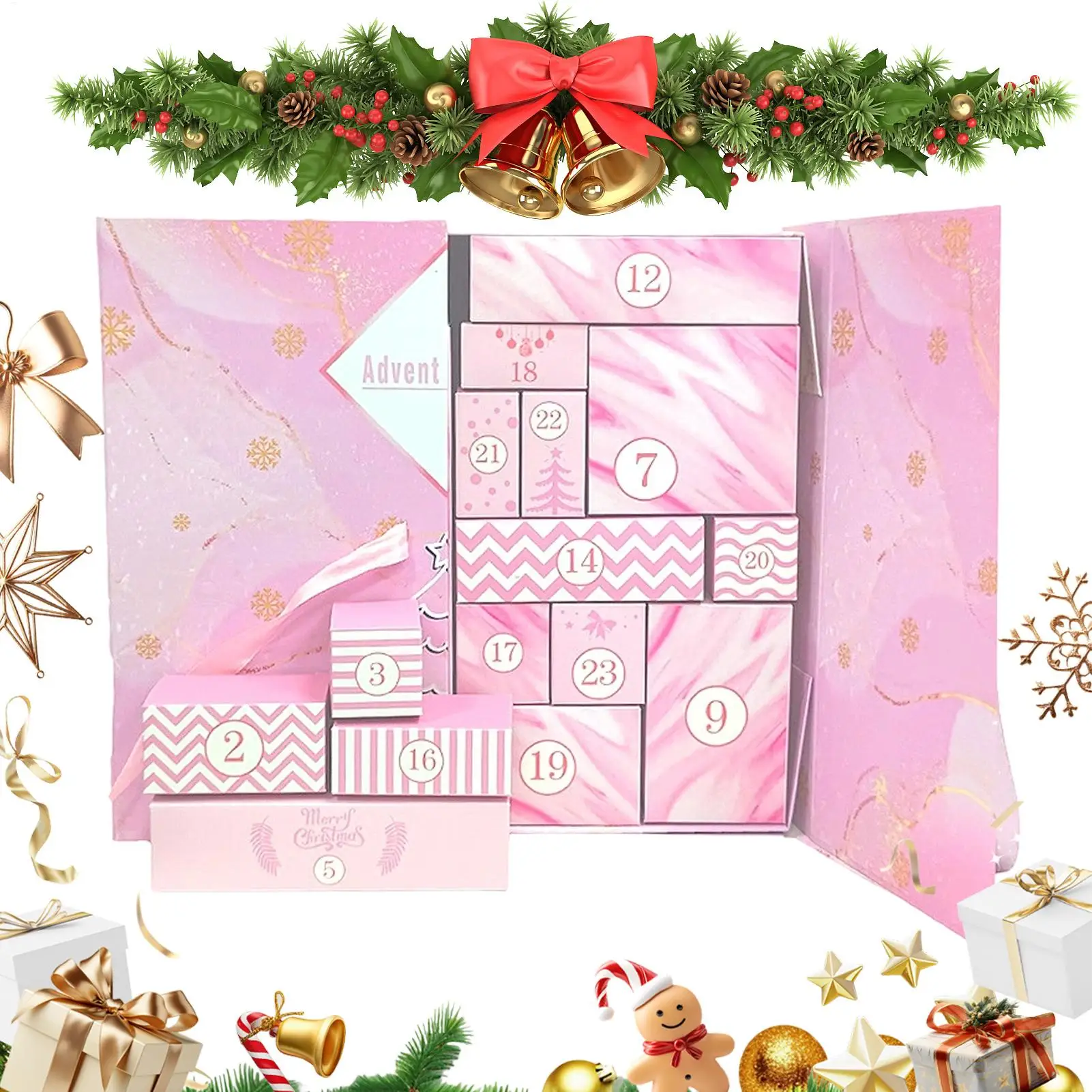 

Christmas Calendar Box 24 Day Toy Countdown Calendar Festive Organizer Empty Container For Girls Party Boys Activities Festival
