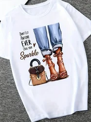 Casual T-shirt, Women's Plus Graphic & Slogan Print Short Sleeve Round Neck Medium Stretch T-shirt