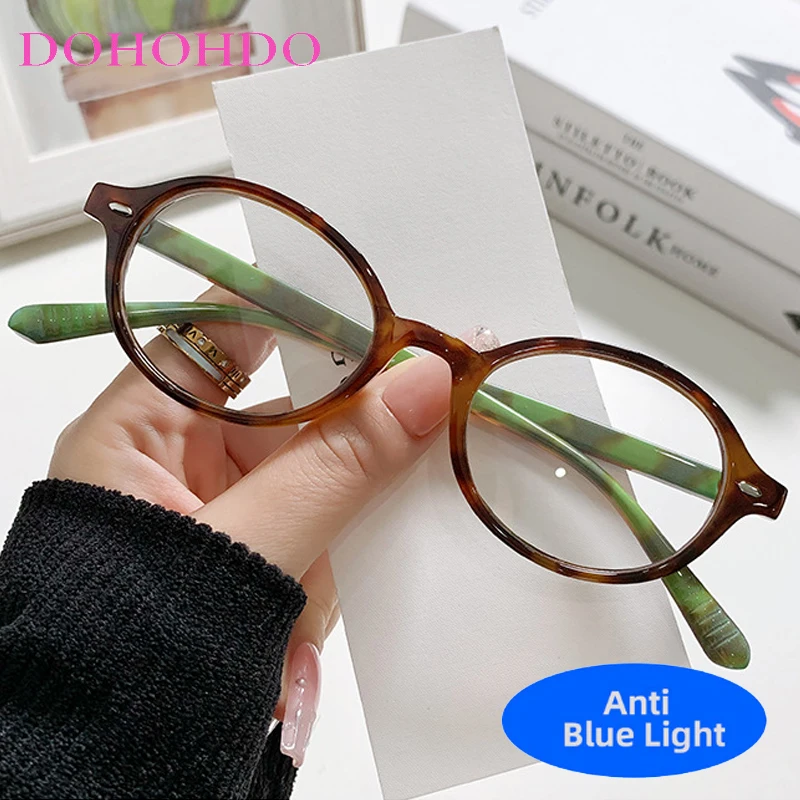 

Trend Brand Designer Retro Oval Rice Nail Eyeglasses Men Women Computer Anti-Blue Light Glasses Fashion Small Frame Eyeglasses
