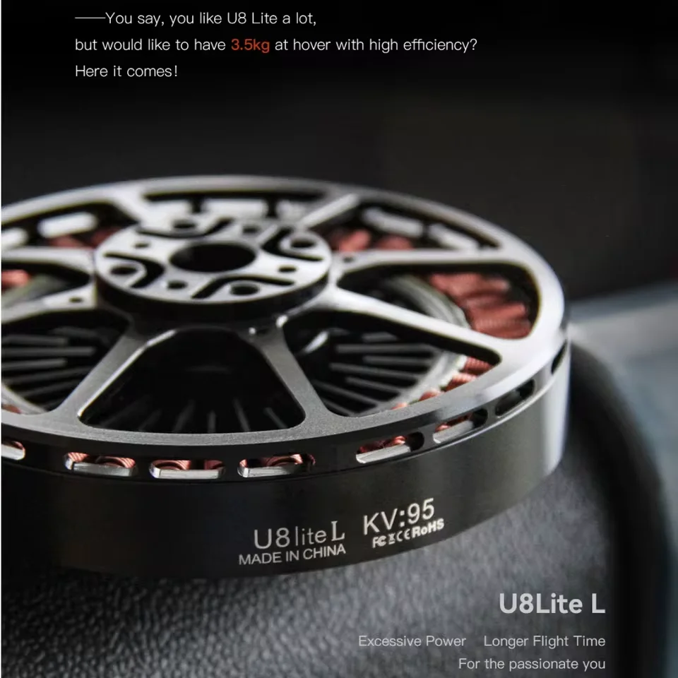 T-MOTOR U8 Lite L KV95 KV110 Outrunner Brushless Motor For Efficiency Powerful For RC Drone Multirotor VTOL UAV Quadrotor