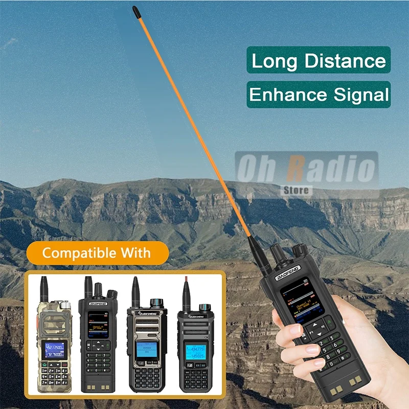 Оригинальная антенна Nagoya NA-320A с высоким коэффициентом усиления, трехдиапазонная SMA-гнездовая мягкая кнут-антенна, высокое качество для Baofeng UV-5R Mini DM-32 Radio