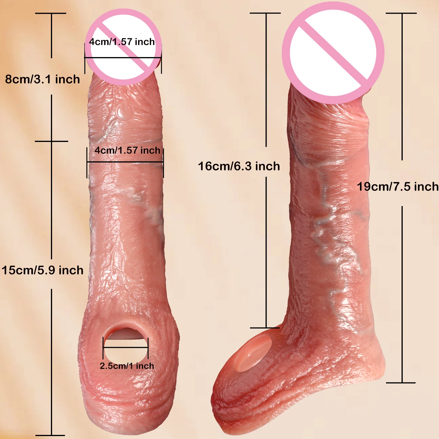 Super Realistic Penis Sleeve Reusable Extender Remote Control Male Enlargement Delay Penis Cocks Cover Sex Toy For Men Tools 18+