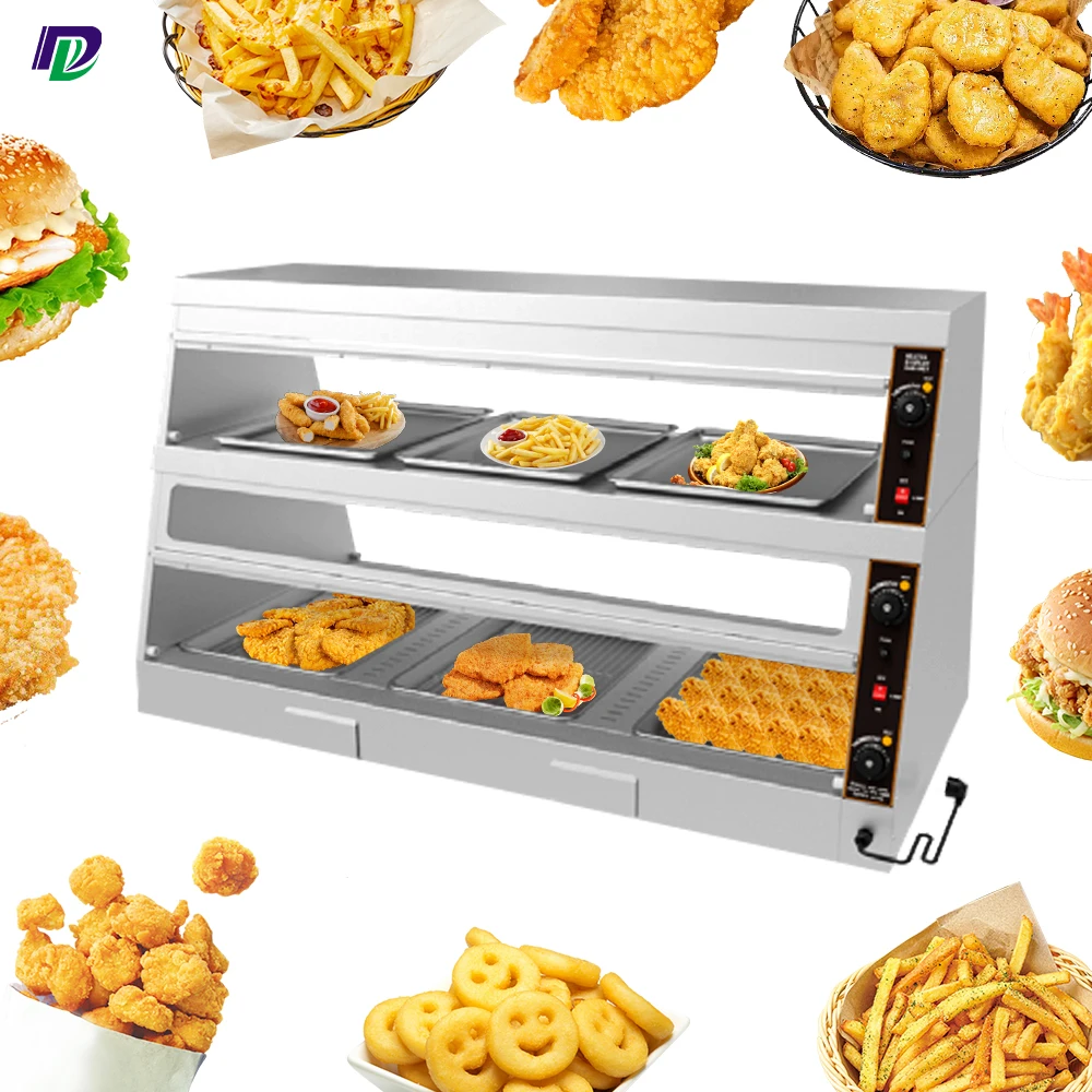 Electric Food Warmer Display Showcase for McDonalds Subway 1.2M 1.5M 1.8M Hot Food Display Cabinet Heated Buffet Warmer