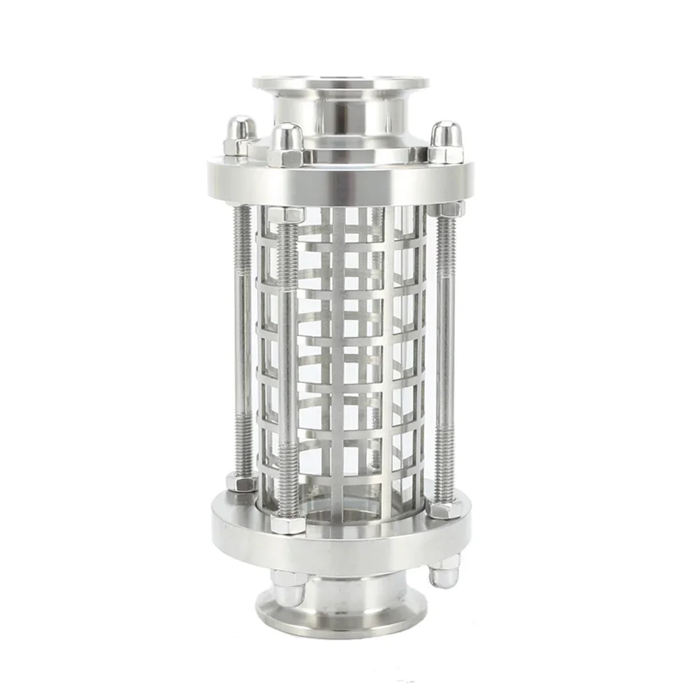 

With Grid Cover Fit 25/32/38/51mm Tube OD x 1.5" 2" Tri Clamp Homebrew Sanitary Diopter Flow Sight Glass SUS304