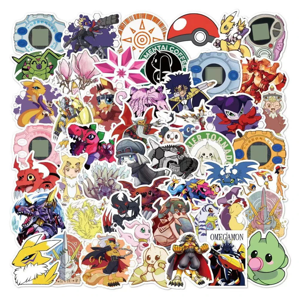 

10/30/50/100pcs Digimon Adventure Stickers Agumon Gabumon Sticker Motorcycle Skateboard Stationery Phone Piyomon Tentomon Decal