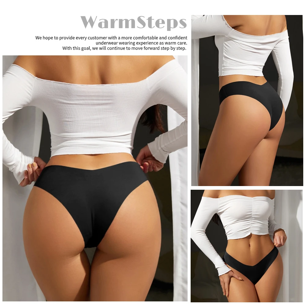 WarmSteps 3Pcs/Set Female Underwear Women\'s Panties Seamless Underwear for Woman Brazilian Panties G Strings Thongs Lingerie XXL