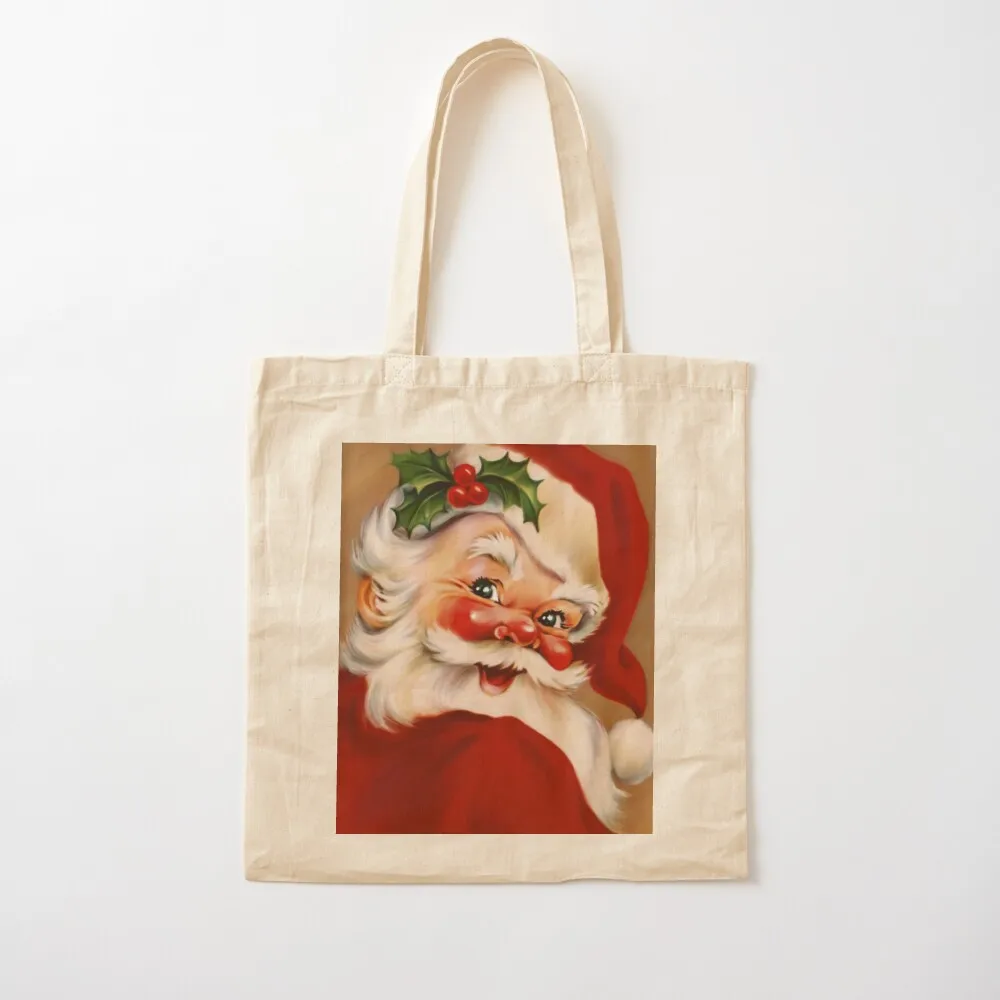 

Golden vintage santa claus Tote Bag hand bag ladies Women's shopping bag bags luxury women Canvas Tote