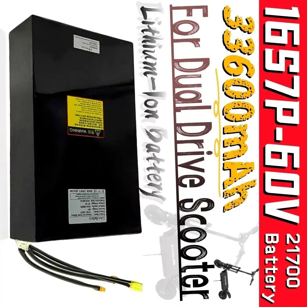 

60V 33.6Ah Li-ion Rechargeable Battery Pack 21700 16S7P Dual Port Fast Charging , Suitable for Dual Drive Scooters