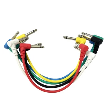 エレキギター用直角オーディオケーブル,ベースミュージック,TS, 1/4インチ,楽器部品,アクセサリー,6本