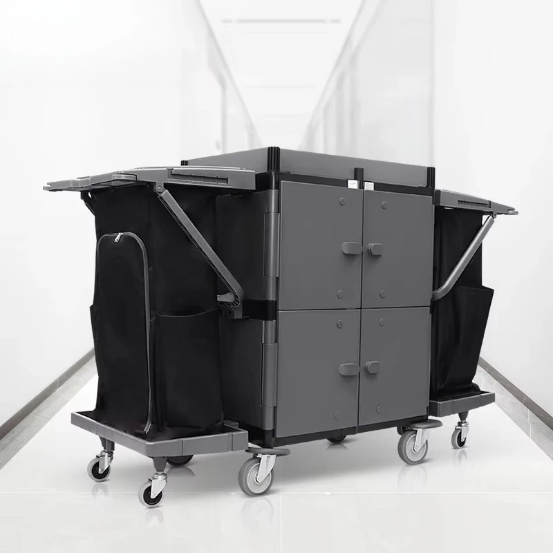 المهنية Pp البلاستيك عربة التدبير المنزلي عربة المشجع غرفة الفندق المصاحبة خادمة خدمة عربة التدبير المنزلي #2