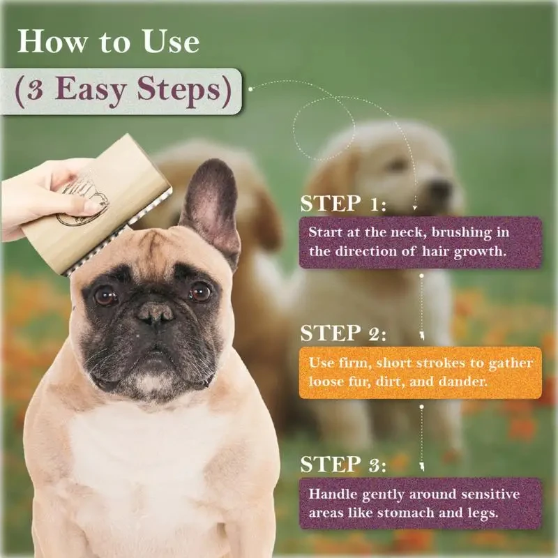 Dog Brush for Shedding & Grooming sleek Deshedding Tool for Short & Long Haired Dogs, 5 Inches Long, 4oz Weight ez