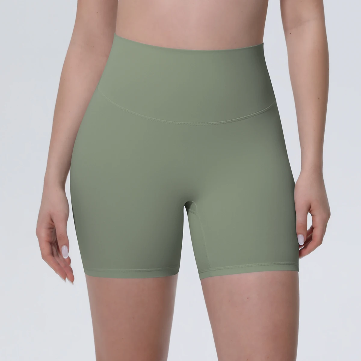 1 Stück Damen Sport-Kurze Yoga-Leggings Einfarbige Hochtaillierte Fitness-Shorts Schnelltrocknende Radfahr-Workout Nahtlose Shorts – Detail 29