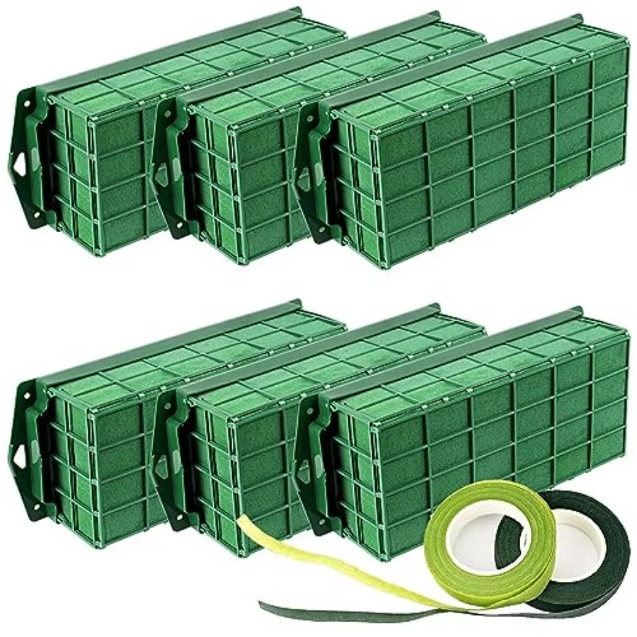 

Takytao Floral Foam Cage 6 Pack, Dry Flower Cage Holders, Green Foam Cage Blocks for Fresh Flower Arrangements Decoration, Wedd