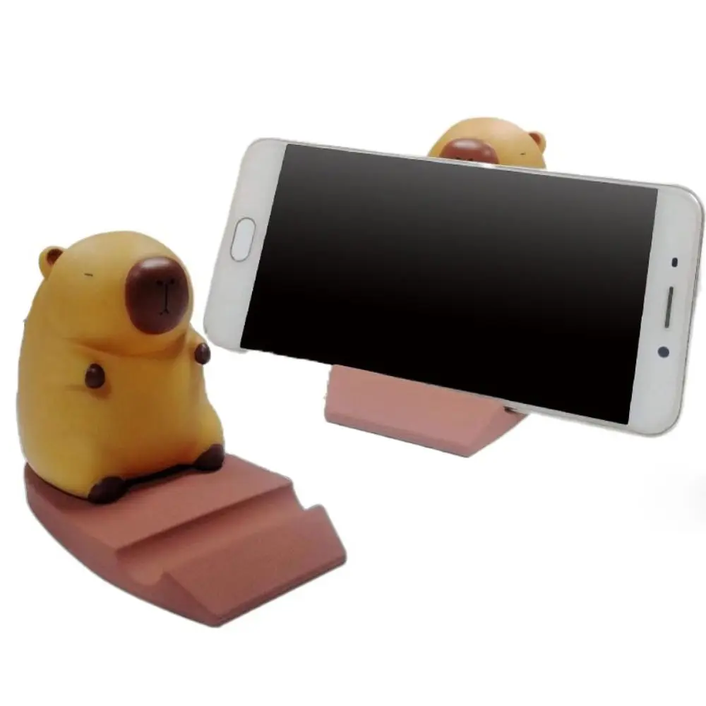 Figure Model Capybara Phone Holder PVC Doll Support Capybara Mobile Phone Stand Animal Desk Decor Capybara Cell Phone Bracket