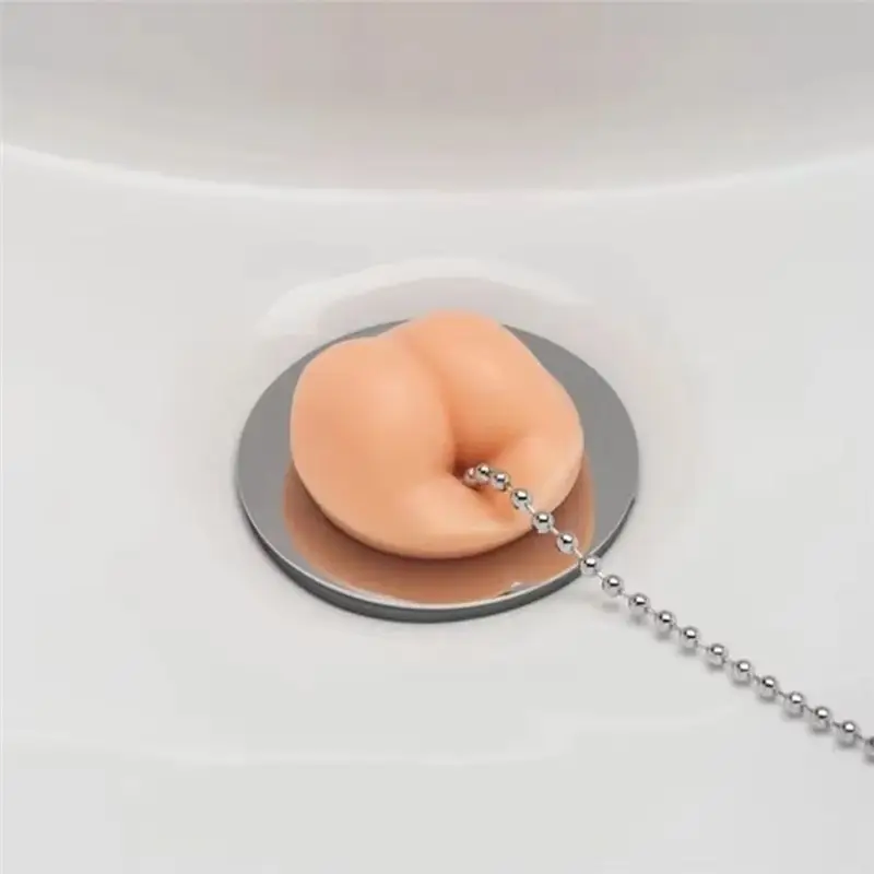 A44Z-New Simulation Kitchen Sink Strainer Stopper With Chain Bathroom Floor Drain Cover Kitchen Decor Universal