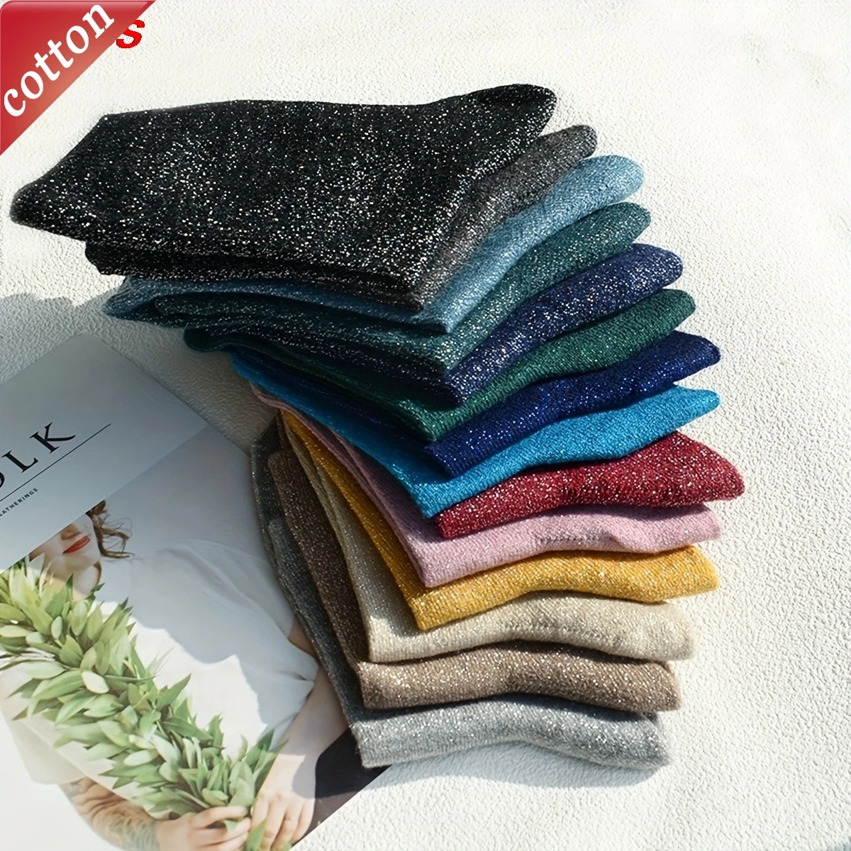 

1/6 Pairs Ladies' Socks Korean Harajuku Shiny Simple Versatile High Quality Breathable Comfort Cotton Socks For Girl Wholesale