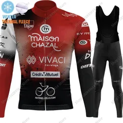 2024 Team SCO Dijon Cycling Jersey Set Men Winter Long Sleeve Cycling Clothing Suit MTB Bike Road Pants Bib Maillot