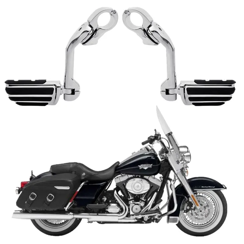 

For Harley Electra Road King Street Glide 1-1/4" Bars Motorcycle Acsessories Long Highway Foot Pegs