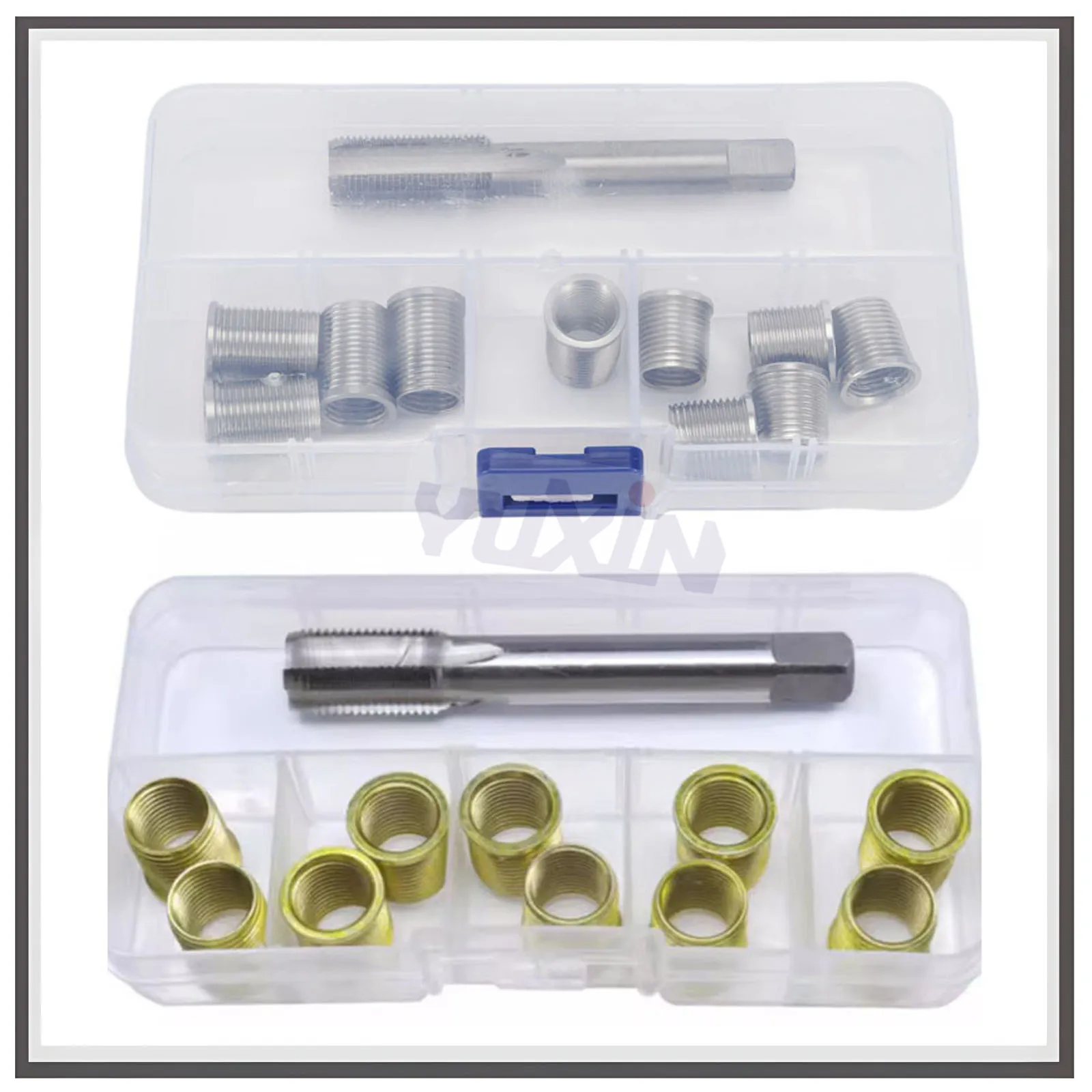 

Box Mounted Spark Plug Screw Insert With Tap For Automotive and Motorcycle Spark Plug Thread Repair Kit M10*1 M12*1.25 M14*1.25